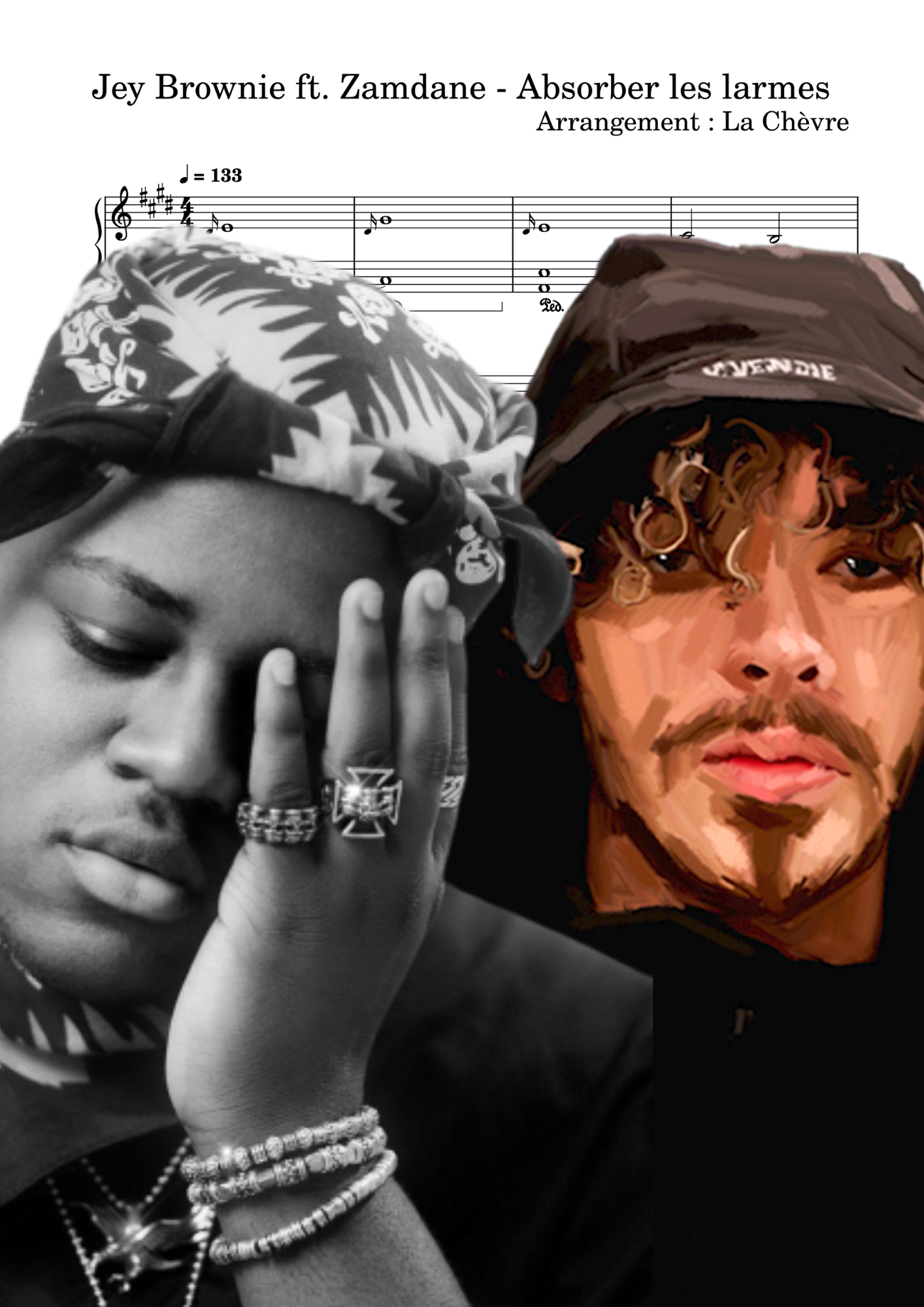 JEY BROWNIE ft. Zamdane - Absorber les larmes (PDF, MIDI, mp3)