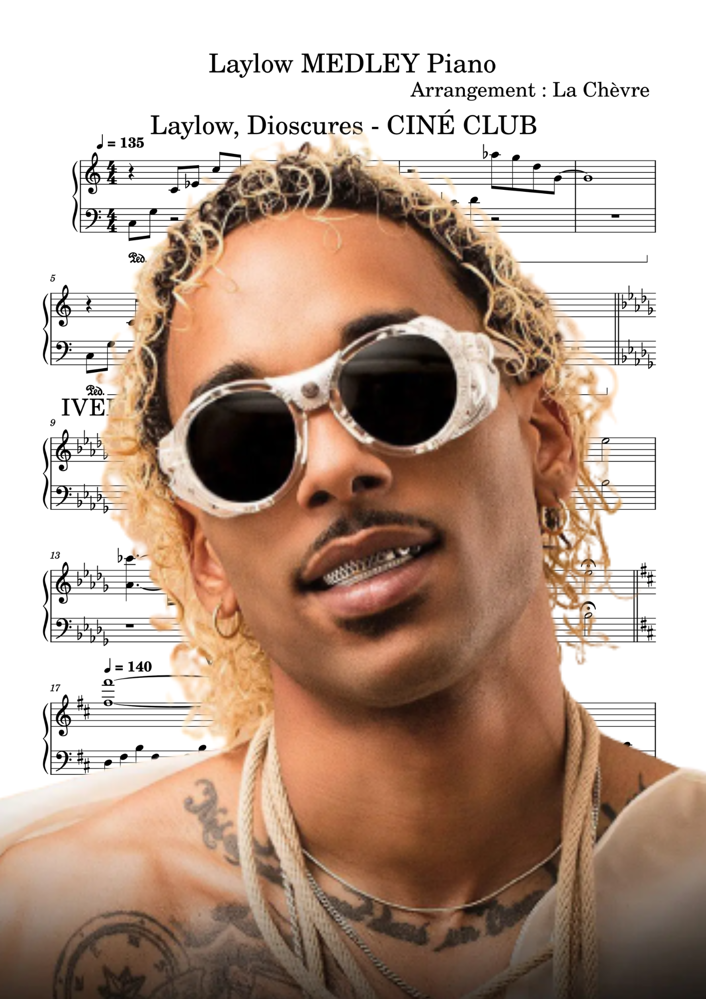 Laylow - CINÉ CLUB, IVERSON, UNE HISTOIRE.. DEHORS DANS.. (MEDLEY Piano) (PDF, MIDI, mp3)