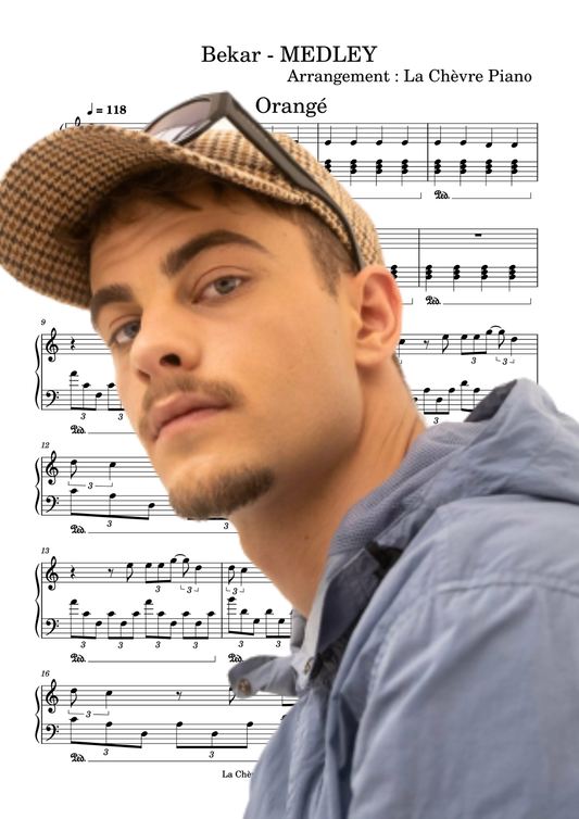 Bekar - MEDLEY (Tourmente, 2k17, Quand il negeait, Orangé..) (PDF, MIDI, mp3)